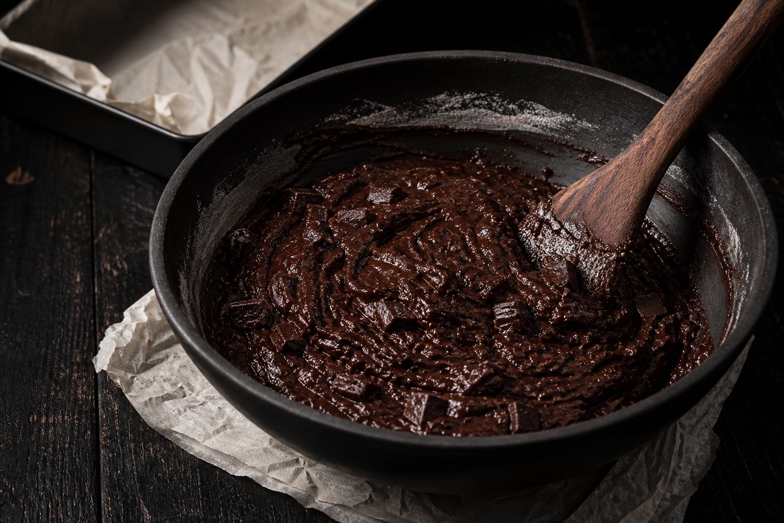 Glutenfri brownies, trin 4: vend sammen