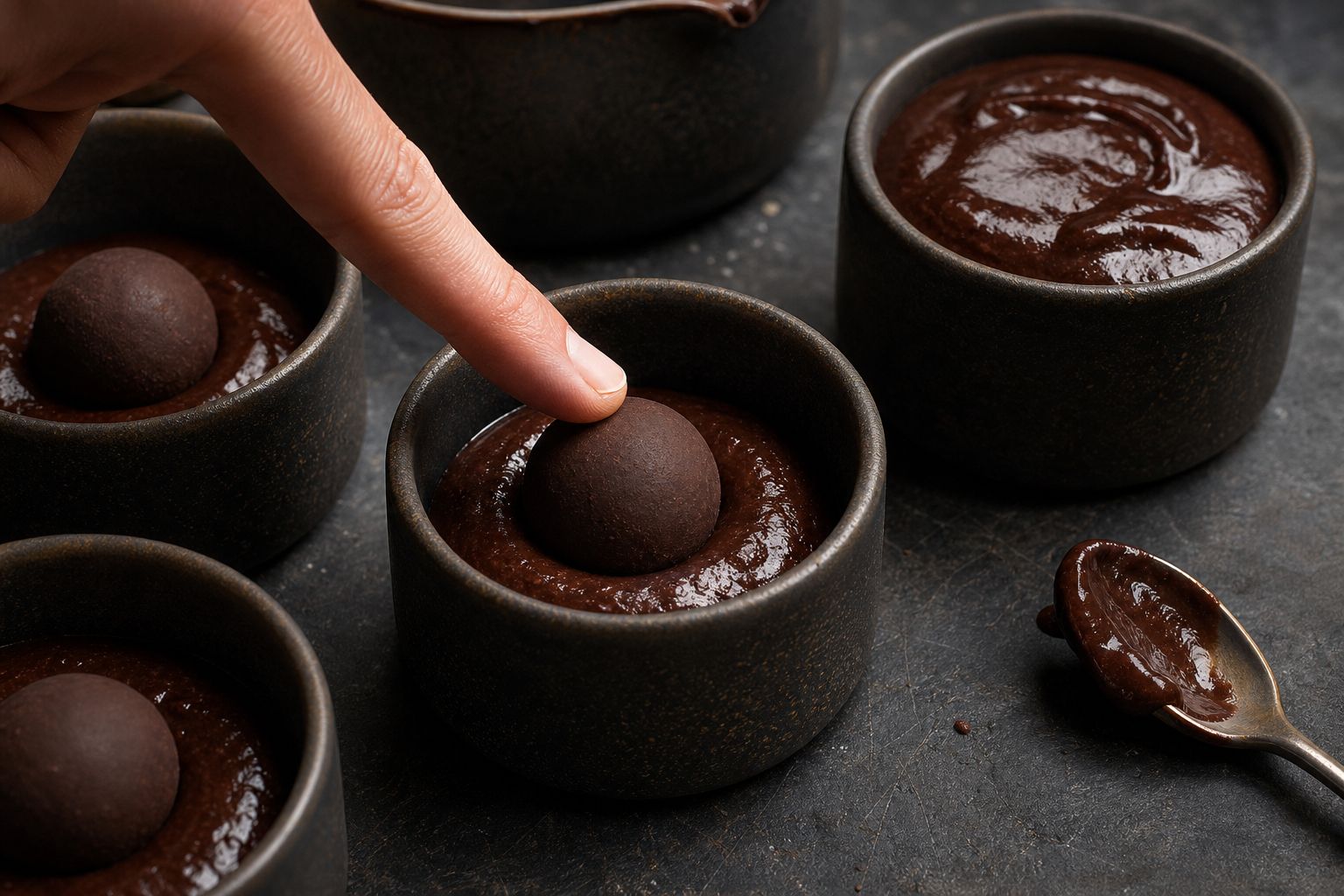 Molten brownies, trin 5: byg med frossen kerne