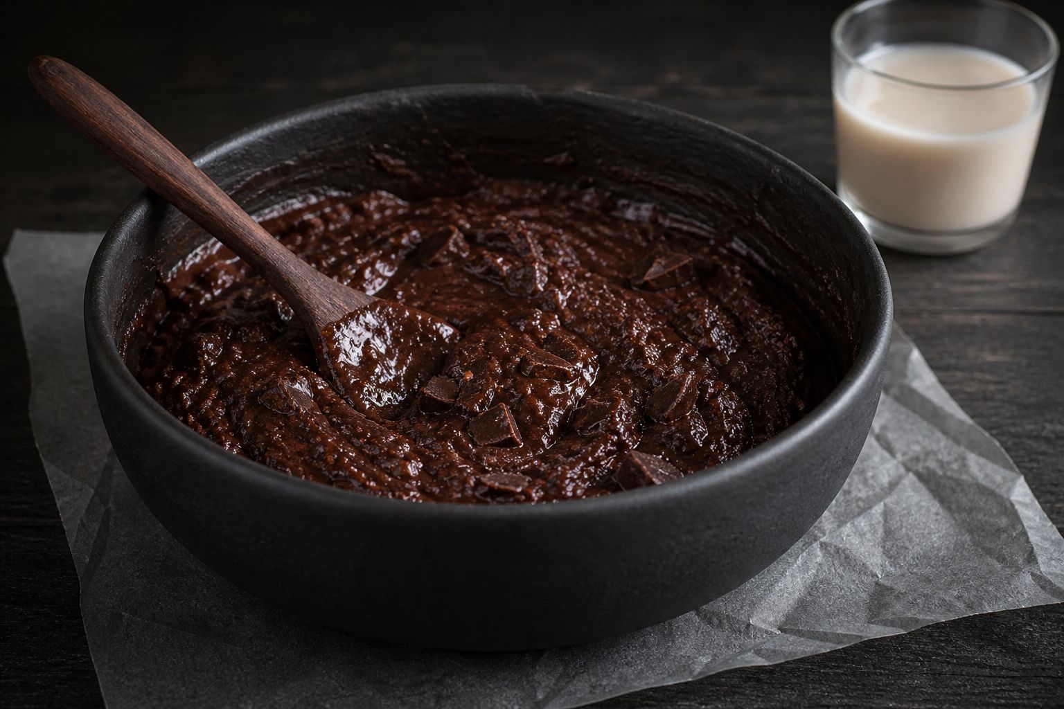Vegansk brownies, trin 4: rør dejen